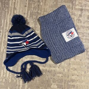 Blue Jays Kids Winter Hat and Scarf Set